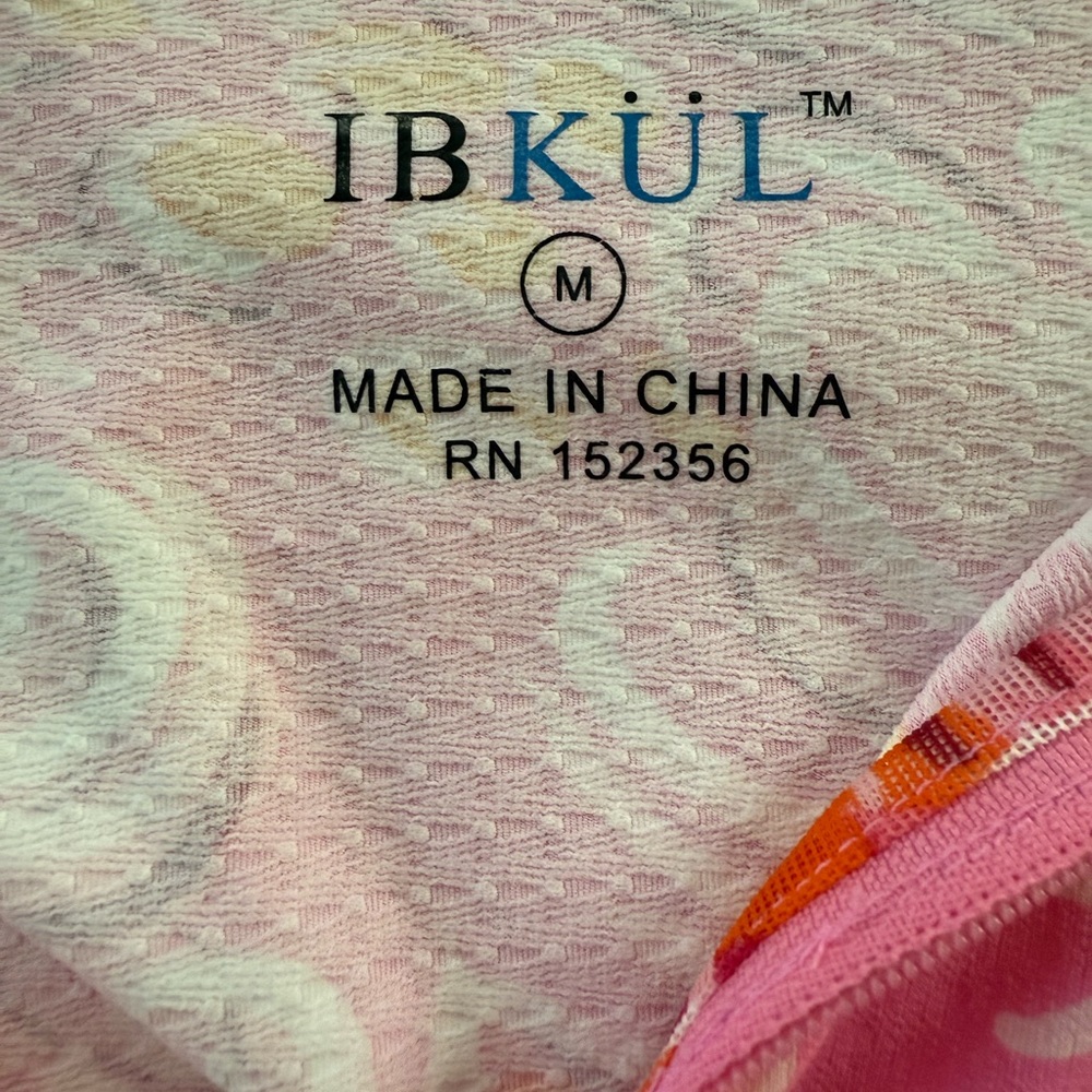 NWT - IBKUL Swirl Pattern Top in Pink and Orange - M - Picture 4 of 5